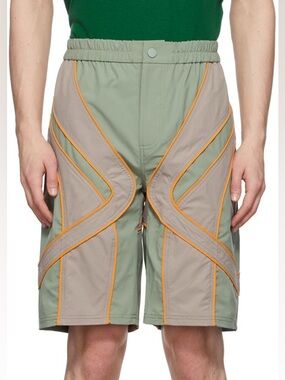 Happy99 Green & Taupe Happy Trail 2.0 Shorts